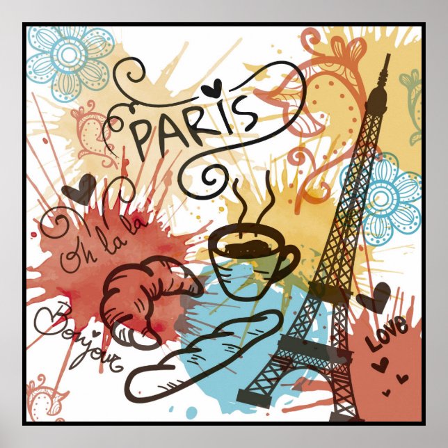 Paris, França, Poster de viagens (Frente)