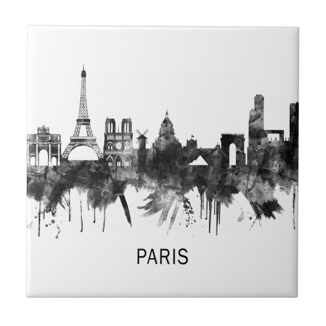 Paris França Skyline BW (Frente)