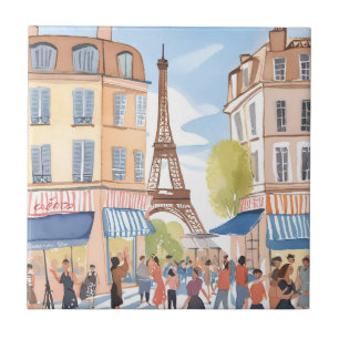 Paris França Torre Eiffel Aquarela Viagem