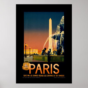 Paris, França, Viagens vintage de Arte Poster