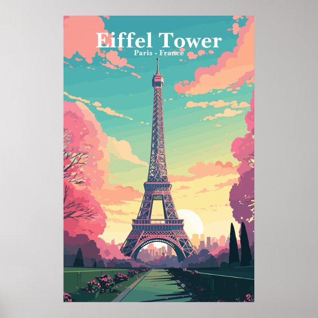 Paris france vintage travel poster (Frente)