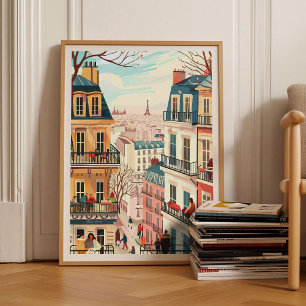 Paris Impressão Paris Ilustração Cartaz de Viagem 
