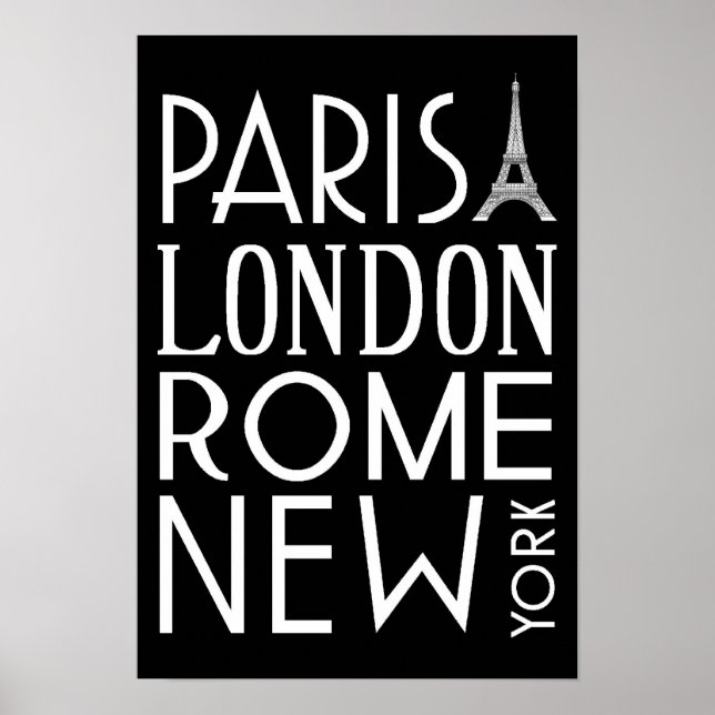 Paris, Londres, Roma e Poster de Nova Iorque (Frente)