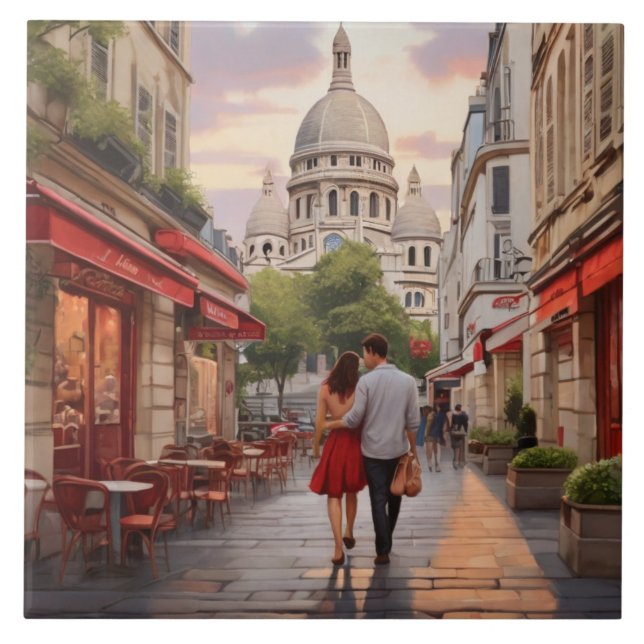 Paris Love: Romantic Couple by Sacre Coeur Church (Frente)