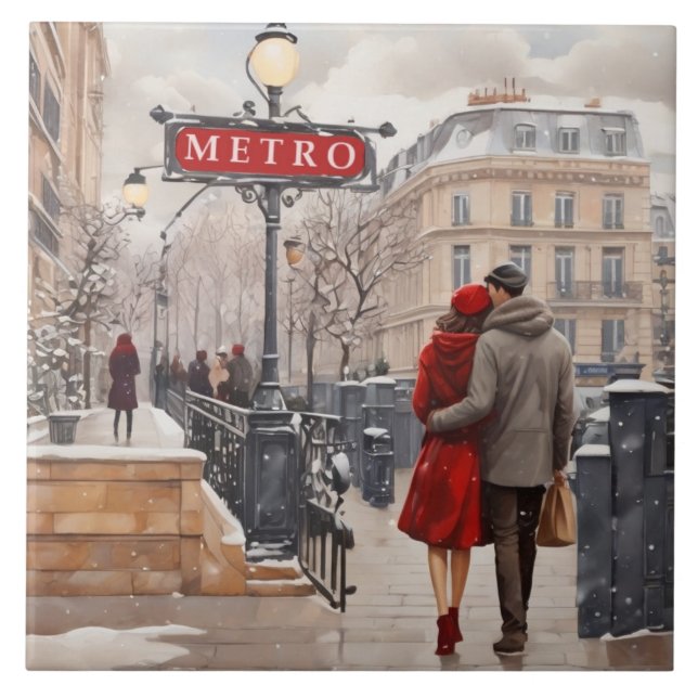 Paris Love: Romantic Winter Walk Metro Station (Frente)