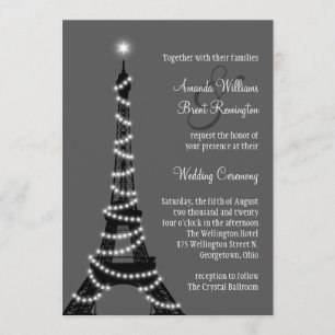 Paris no convite do casamento da noite