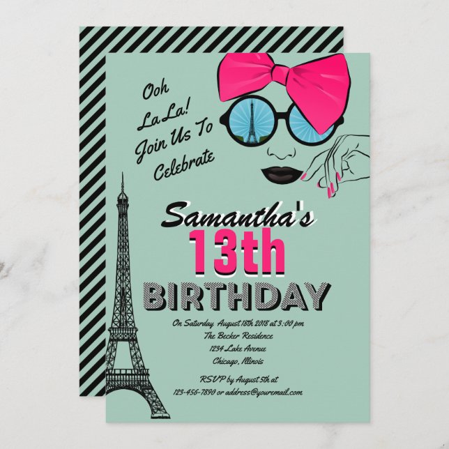 Paris Pensava Que O Cartão De Aniversário (Frente/Verso)