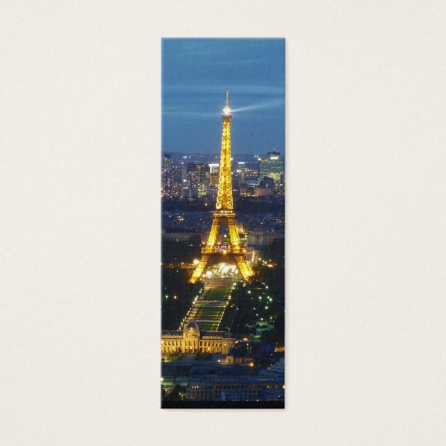 Paris por Night Eiffel Tower Mini Bookmark (Frente)