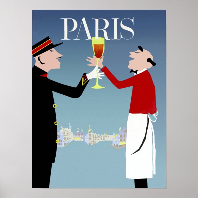 Paris, poster de viagens da França (Frente)