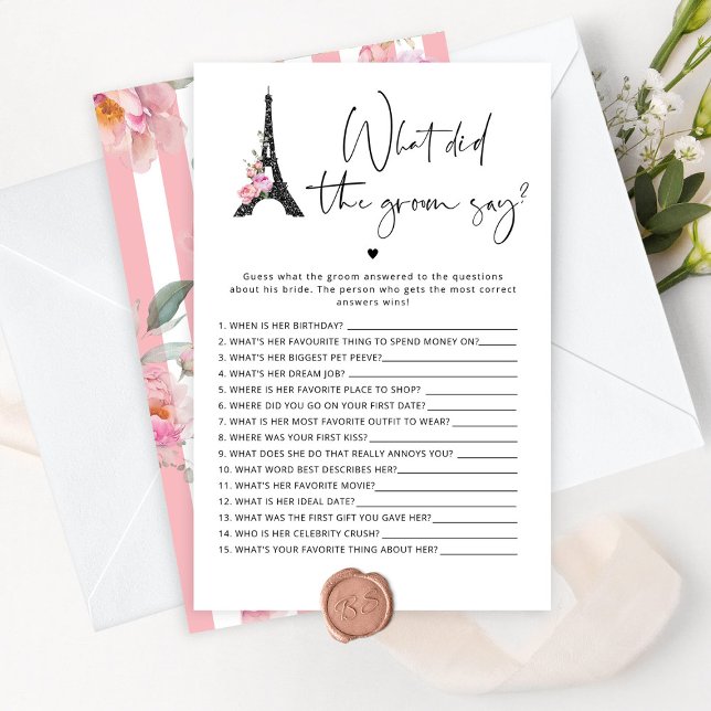 Paris preto-rosa O que o noivo disse jogo? (Criador carregado)