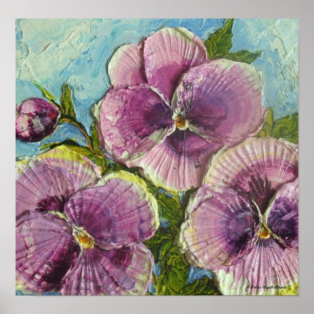 Paris' Purple Pansies Fine Art Poster (Frente)