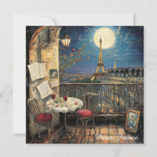 Paris Romântica França Ilustração Torre Eiffel