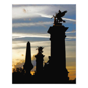 Paris Silhouettes na Impressão de Foto Dusk