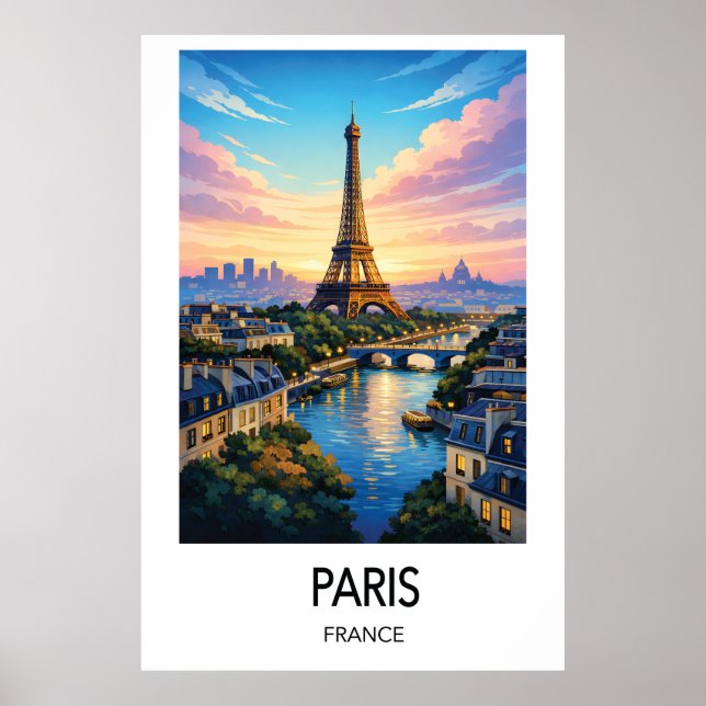 Paris Travel Poster France Wall Art (Frente)