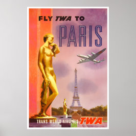 Paris TWA Poster France Travel Art French Print