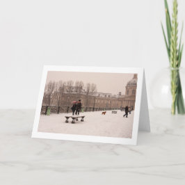 Parisiense Caminhando Através Do Cartão De Saudaçã