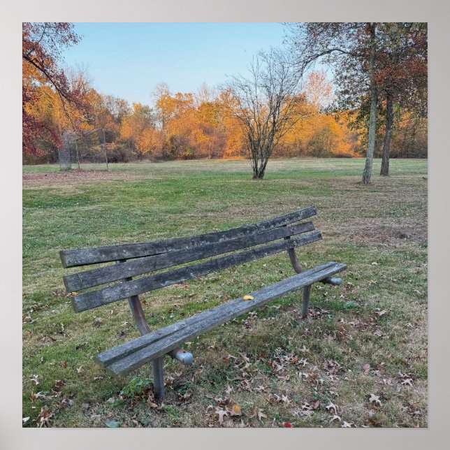 Park Bench na Poster do outono (Frente)