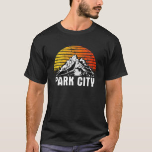Park City Utah Montanhas Retro para Camisas Mascul