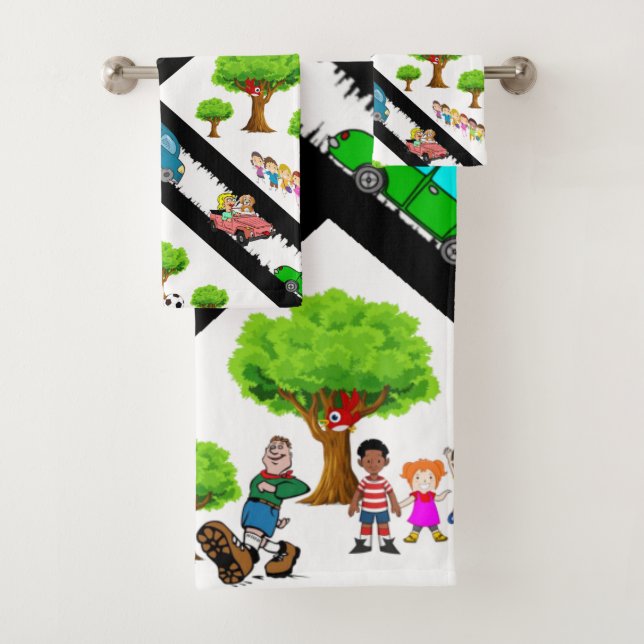 Park Kids Dog Trees Carros Banheiro Toalhas Conjun (Insitu)