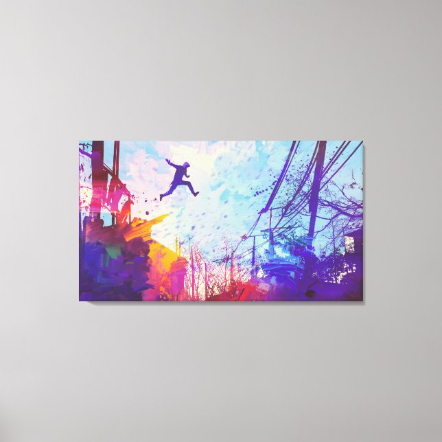 Parkour Urban Free Running Canvas Wall Art (Frente)