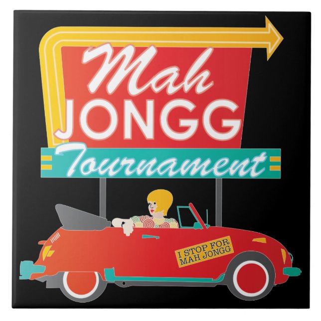 Paro para o sinal retrô de Mah Jongg (Frente)