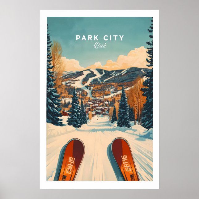 Parque de Impressão de Esqui Cidade Utah Esportes  (Frente)