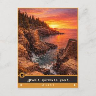Parque Nacional Acadia Maine Cartão Postal Antig