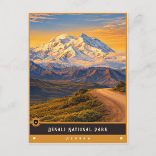 Parque Nacional Denali Alasca Cartão Postal Anti