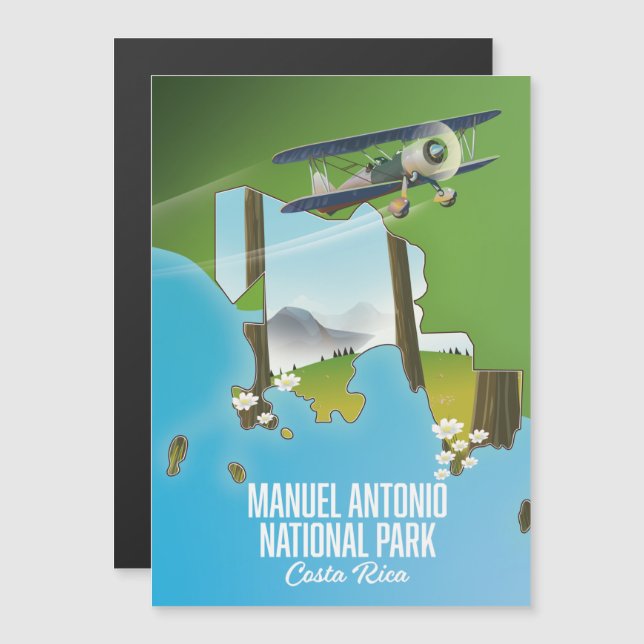 Parque Nacional Manuel Antonio, mapa da Costa Rica (Frente/Verso)