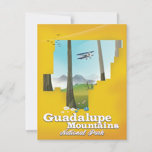 Parque nacional montanhas Guadalupe, mapa do Texas (Frente)