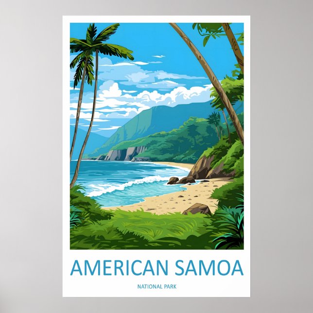 Parque Nacional Samoa Americana Arte de Impressão  (Frente)