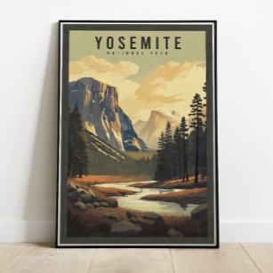 Parque Nacional Yosemite Poster de viagens 13x19
