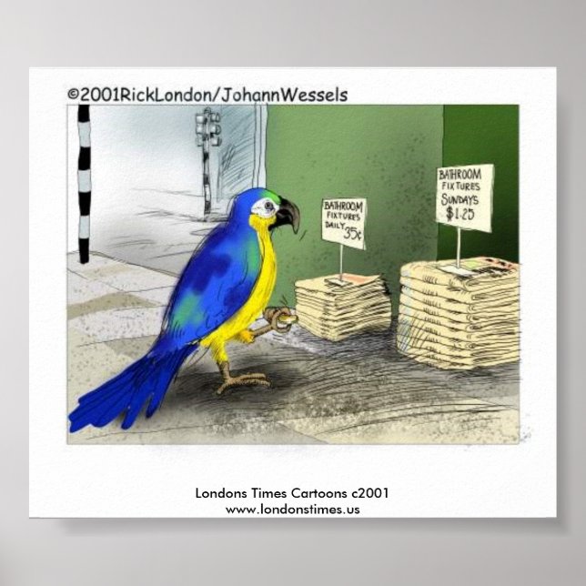 Parrot Bathroom Fixations Poster (Frente)