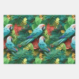 Parrots Floral Kirigami