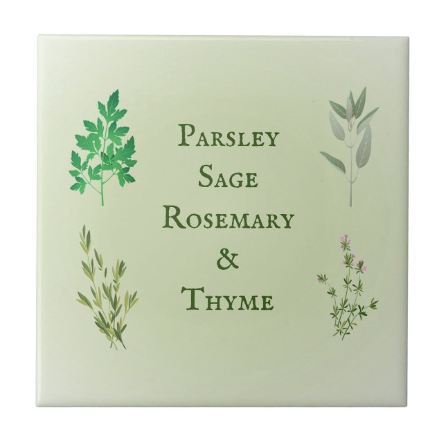 Parsley Sage Rosemary Thyme Herbal Cerâmica (Frente)