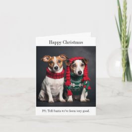 Parson Jack Russell Cães Feliz Cartão de Natal