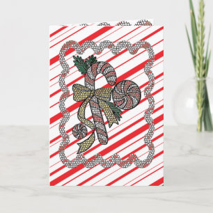 Parte dianteira do cartão do bastão de doces do