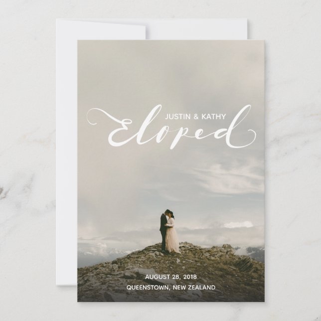 Parte Postada de Anúncio de Casamento de Nomes Elo (Frente)