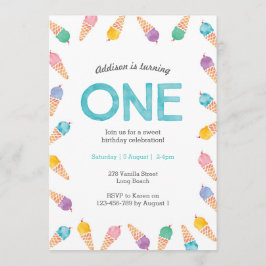 Parte primeiro aniversario | Convite para Sorvete 