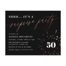 Parte Surpresa de Script Dourado e Rosa de Orçamen