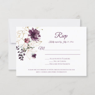 Parte traseira escura RSVP do roxo dos rosas do