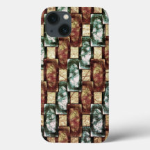 Partes retangulares verdes, escura e manchada