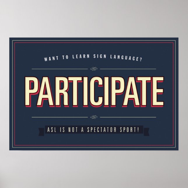 Participe. Classe ASL... poster (Frente)