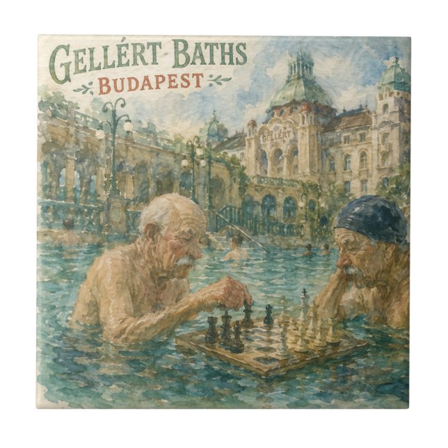 Partida de xadrez Gellert Baths Budapeste Hungria (Frente)
