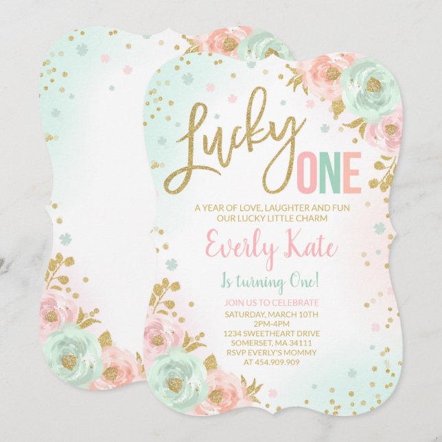 Partido afortunado do convite do aniversário de St (Frente/Verso)