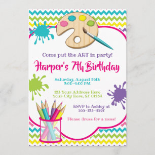 Partido da arte da menina do convite   do