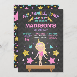 Partido da ginástica do unicórnio do convite da