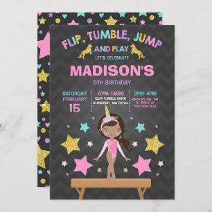 Partido da ginástica do unicórnio do convite da