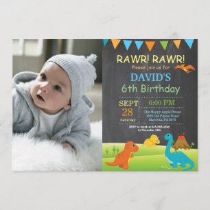 Partido de Dino do convite do aniversário do