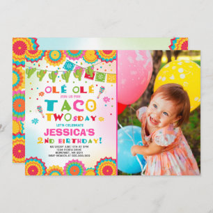 Partido de Twosday do Taco do convite do segundo